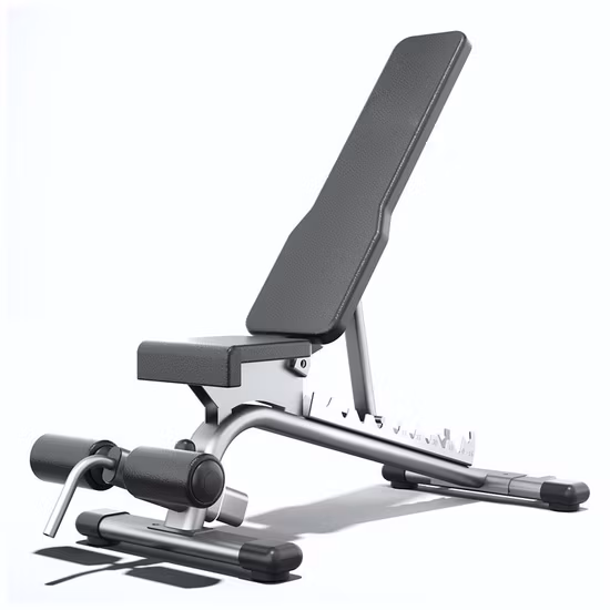 Comercial con banco de pesas con mancuernas plegable ajustable para ejercicio plano inclinado y declinado