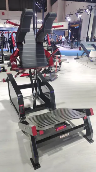 Equipo de gimnasio comercial, máquina de prensa de piernas en cuclillas con péndulo, entrenador de fuerza muscular cargada con placa, máquina de sentadillas Hack