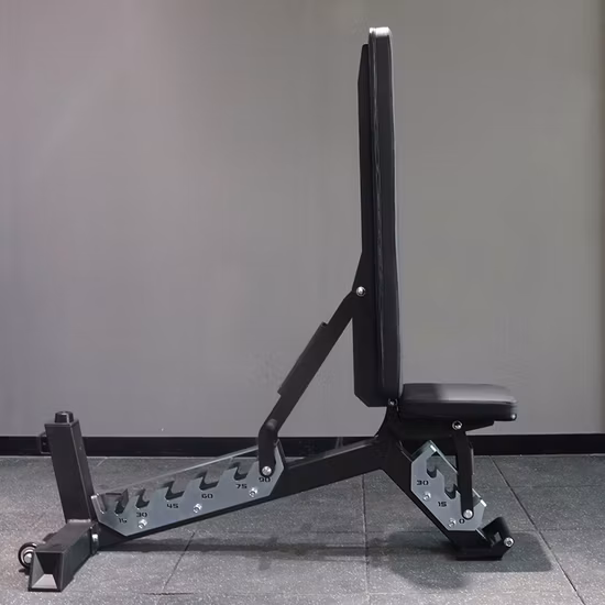 Banco de pesas para gimnasio, banco plano y ajustable de lujo de fábrica con construcción de tubo cuadrado de 3 pulgadas